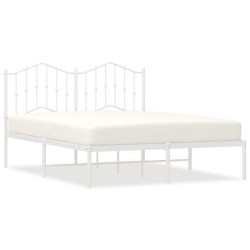 vidaXL Estructura de cama con cabecero metal blanca 140x200 cm