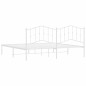vidaXL Estructura de cama con cabecero metal blanca 200x200 cm vidaXL Estructura de cama con cabecero metal blanca 200x200 cm