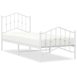vidaXL Estructura cama metal con cabecero y pie cama blanca 80x200 cm