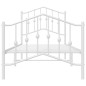 vidaXL Estructura cama metal con cabecero y pie cama blanca 80x200 cm