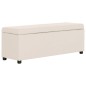 vidaXL Banco con espacio de almacenaje 116 cm poliéster color crema vidaXL Banco con espacio de almacenaje 116 cm poliéster color crema