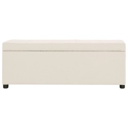 vidaXL Banco con espacio de almacenaje 116 cm poliéster color crema