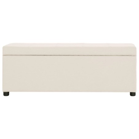 vidaXL Banco con espacio de almacenaje 116 cm poliéster color crema