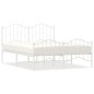 vidaXL Estructura cama metal con cabecero y estribo blanco 150x200 cm