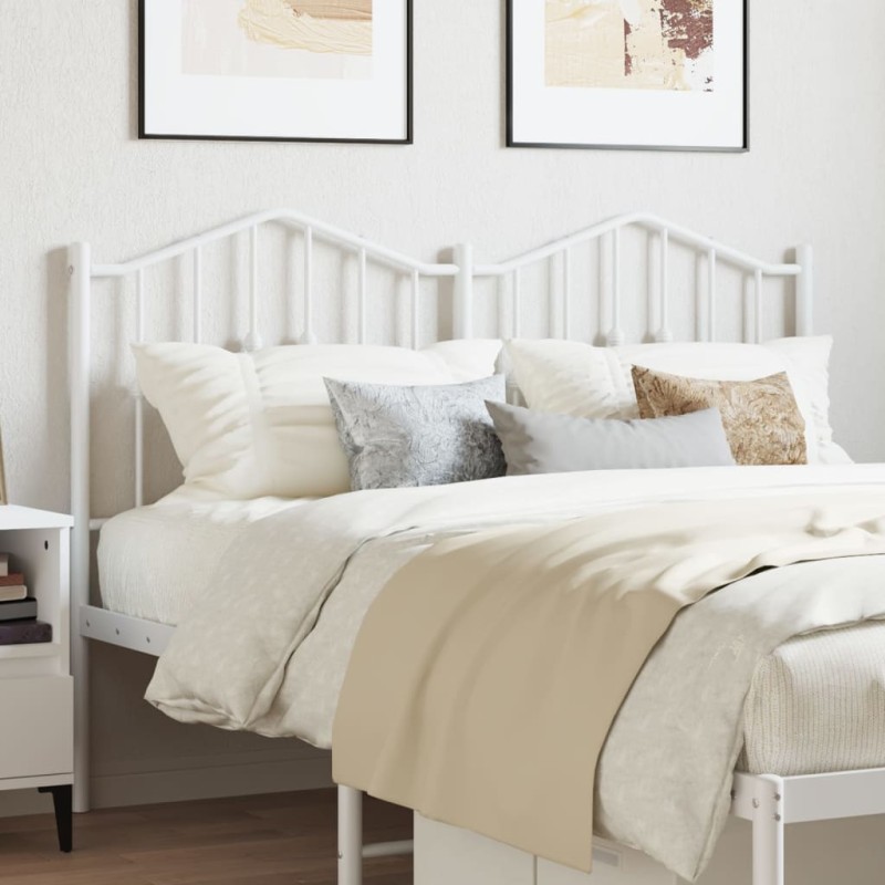 vidaXL Cabecero de metal blanco 135 cm vidaXL Cabecero de metal blanco 135 cm