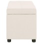 vidaXL Banco con espacio de almacenaje 116 cm poliéster color crema vidaXL Banco con espacio de almacenaje 116 cm poliéster color crema