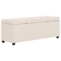 vidaXL Banco con espacio de almacenaje 116 cm poliéster color crema vidaXL Banco con espacio de almacenaje 116 cm poliéster color crema