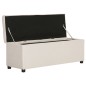 vidaXL Banco con espacio de almacenaje 116 cm poliéster color crema vidaXL Banco con espacio de almacenaje 116 cm poliéster color crema