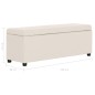 vidaXL Banco con espacio de almacenaje 116 cm poliéster color crema vidaXL Banco con espacio de almacenaje 116 cm poliéster color crema