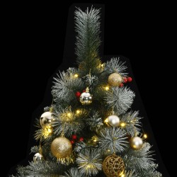 vidaXL Árbol de Navidad artificial con bisagras 300 LED y bolas 210 cm