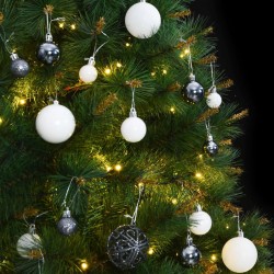 vidaXL Árbol de Navidad artificial con bisagras 300 LED y bolas 210 cm