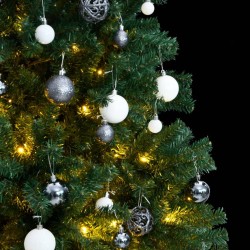 vidaXL Árbol de Navidad artificial con bisagras 150 LED y bolas 150 cm