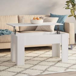 vidaXL Mesa de centro madera contrachapada blanco 101x49x52 cm