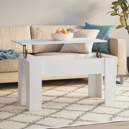 vidaXL Mesa de centro madera contrachapada blanco 101x49x52 cm