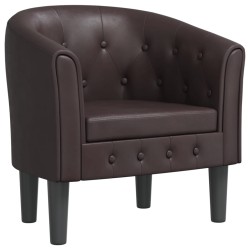 vidaXL Sillón cuero sintético marrón