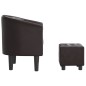 vidaXL Sillón con taburete cuero sintético marrón vidaXL Sillón con taburete cuero sintético marrón