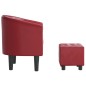 vidaXL Sillón diseño de cubo con reposapiés cuero sintético rojo tinto vidaXL Sillón diseño de cubo con reposapiés cuero sintético rojo tinto