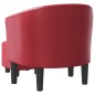 vidaXL Sillón diseño de cubo con reposapiés cuero sintético rojo tinto vidaXL Sillón diseño de cubo con reposapiés cuero sintético rojo tinto