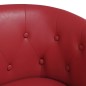 vidaXL Sillón diseño de cubo con reposapiés cuero sintético rojo tinto vidaXL Sillón diseño de cubo con reposapiés cuero sintético rojo tinto
