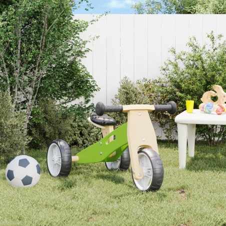 vidaXL Bicicleta de equilibrio para niños 2 en 1 verde
