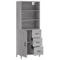 vidaXL Aparador alto madera contrachapada gris sonoma 69,5x34x180 cm vidaXL Aparador alto madera contrachapada gris sonoma 69,5x34x180 cm