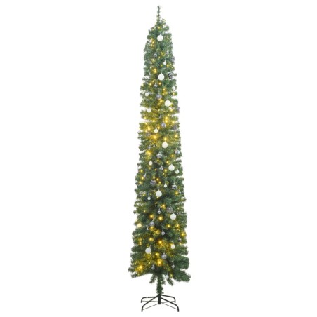vidaXL Árbol de Navidad estrecho con 300 LED y bolas 270 cm