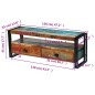 vidaXL Mueble para la TV de madera maciza reciclada