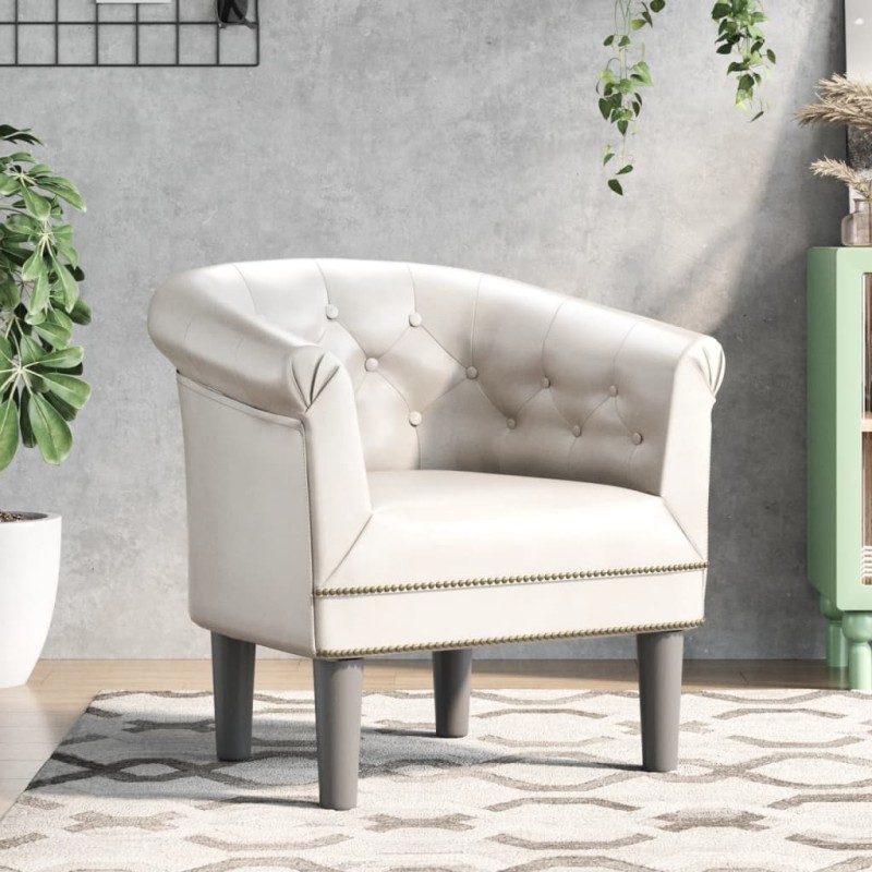 vidaXL Sillón cuero sintético blanco vidaXL Sillón cuero sintético blanco