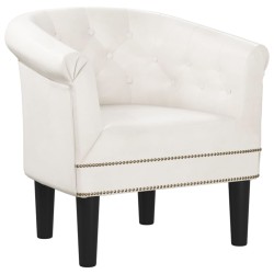 vidaXL Sillón cuero sintético blanco