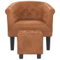 vidaXL Sillón con taburete cuero sintético marrón vidaXL Sillón con taburete cuero sintético marrón