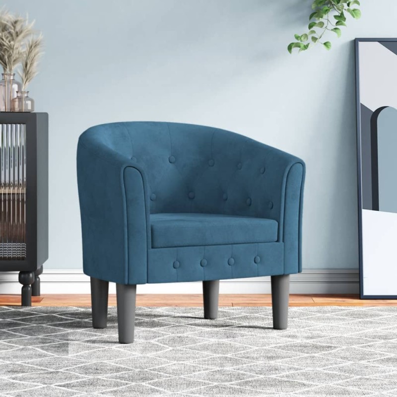vidaXL Sillón de terciopelo azul oscuro vidaXL Sillón de terciopelo azul oscuro