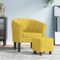 vidaXL Sillón con taburete terciopelo amarillo vidaXL Sillón con taburete terciopelo amarillo
