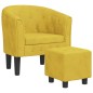vidaXL Sillón con taburete terciopelo amarillo vidaXL Sillón con taburete terciopelo amarillo