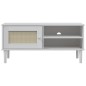 vidaXL Mueble de TV SENJA aspecto ratán madera pino blanco 106x40x49cm vidaXL Mueble de TV SENJA aspecto ratán madera pino blanco 106x40x49cm
