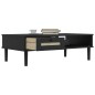 vidaXL Mesa de centro SENJA aspecto ratán madera negro 100x55x33 cm