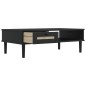vidaXL Mesa de centro SENJA aspecto ratán madera negro 100x55x33 cm