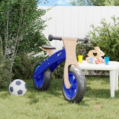 vidaXL Bicicleta sin pedales para niños con neumáticos de aire azul