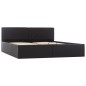 vidaXL Cama canapé hidráulica de cuero sintético negro 160x200 cm