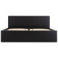 vidaXL Cama canapé hidráulica de cuero sintético negro 160x200 cm