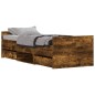 vidaXL Estructura de cama con cabecero piecero roble ahumado 75x190 cm vidaXL Estructura de cama con cabecero piecero roble ahumado 75x190 cm