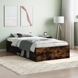 vidaXL Estructura de cama roble ahumado 90x200 cm