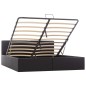 vidaXL Cama canapé hidráulica de cuero sintético negro 160x200 cm