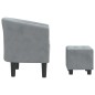 vidaXL Sillón con taburete terciopelo gris oscuro vidaXL Sillón con taburete terciopelo gris oscuro