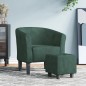 vidaXL Sillón con taburete terciopelo verde oscuro vidaXL Sillón con taburete terciopelo verde oscuro