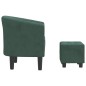vidaXL Sillón con taburete terciopelo verde oscuro vidaXL Sillón con taburete terciopelo verde oscuro