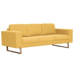 vidaXL Sofá de 3 plazas de tela amarillo