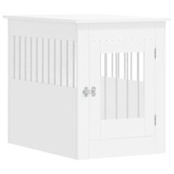 vidaXL Jaula para perros madera de ingeniería blanco 55x80x68 cm