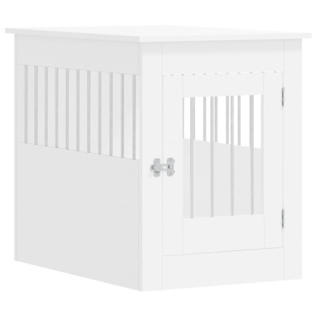 vidaXL Jaula para perros madera de ingeniería blanco 55x80x68 cm