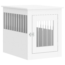 vidaXL Jaula para perros madera de ingeniería blanco 55x75x65 cm