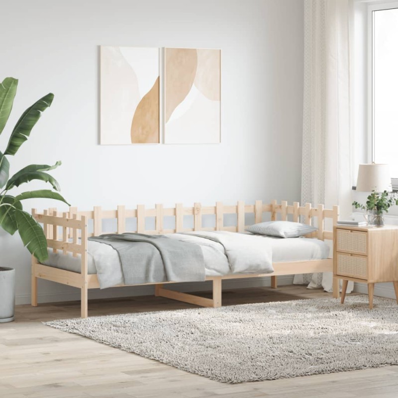 vidaXL Sofá cama madera maciza de pino 90x200 cm
